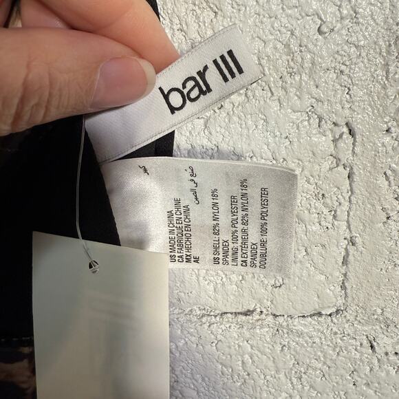 Bar III Solid Cowlneck One-Piece Swimsuit animal print multi, L MSRP $94 - Picture 11 of 11